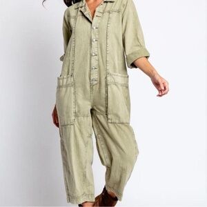 Free people XL green jumpsuit